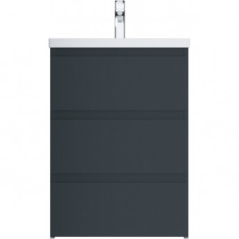 База под раковину, напольная, 75 см, 3 ящика, графит матовый AM.PM GEM S
