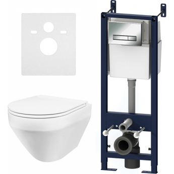 Комплект инсталляция с клавишей AM.PM PRO S мат никель с подвесным унитазом Awe с сид м/лифт IS47031.111738