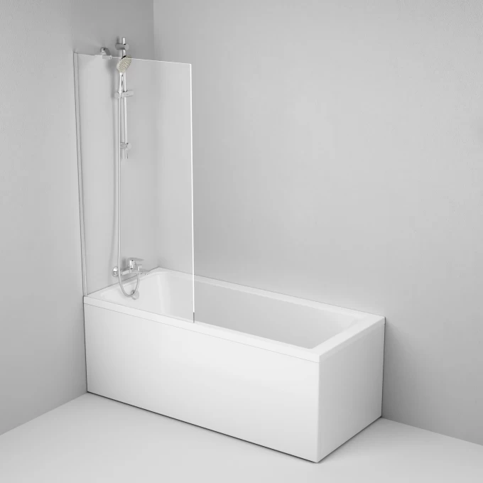 Ванна с каркасом и шторкой на борт ванны AM.PM GEM W90ASET-150W90BS80CT